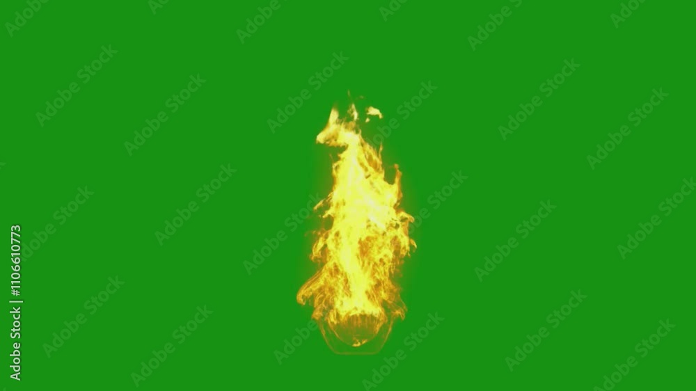 fire - bonfire green screen animated