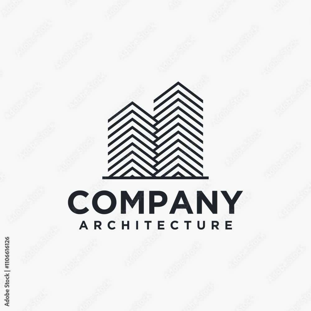 Abstract building architecture logo on white background Abstract building architecture logo on white background