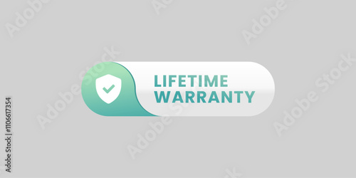 Lifetime warranty label or lifetime warranty sign element vector. Lifetime warranty label vector isolated for product packaging design element.