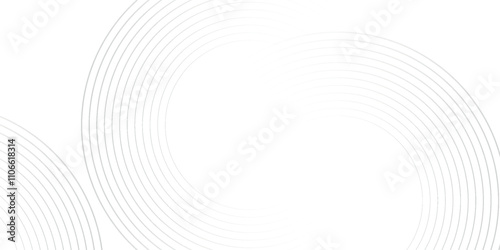 Abstract white glowing geometric lines on gray background. Modern shiny blue circle lines pattern.