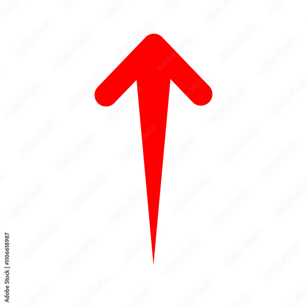 red arrow up icon isolated on white background. upward straight direction sign red arrow up icon isolated on white background. upward straight direction sign