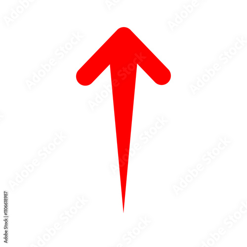 red arrow up icon isolated on white background. upward straight direction sign