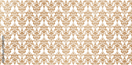 decorative floral seamless damask wallpaper pattern golden colors isolated backgrounds for knitted fabric textured, fabric printing, birthday invitations covers, wrapping paper, covering book elements