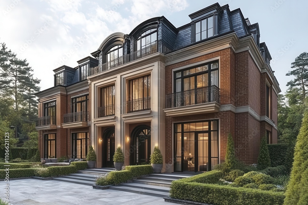 captivating townhouse facade presented from a full-length perspective against a transparent backdrop, highlighting its architectural elegance and inviting charm, perfect for real estate promotion captivating townhouse facade presented from a full-length perspective against a transparent backdrop, highlighting its architectural elegance and inviting charm, perfect for real estate promotion