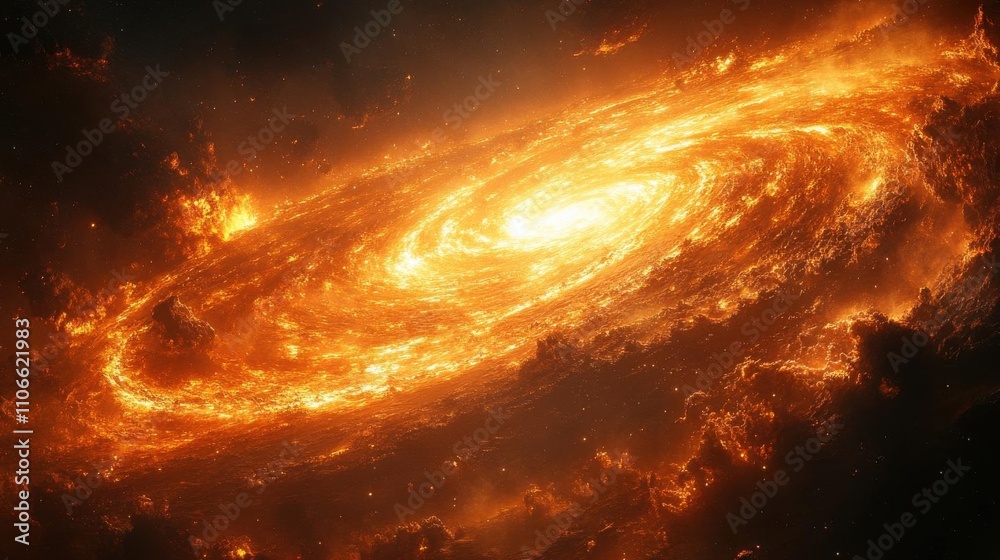 A vibrant, swirling galaxy radiates fiery colors against a cosmic backdrop, showcasing the beauty and mystery of the universe. A vibrant, swirling galaxy radiates fiery colors against a cosmic backdrop, showcasing the beauty and mystery of the universe.