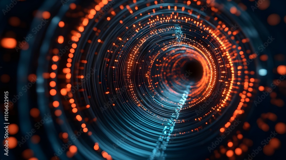 Abstract Orange Blue Light Tunnel Abstract Orange Blue Light Tunnel