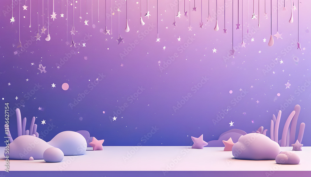 Purple Dreamy Background with Stars Purple Dreamy Background with Stars