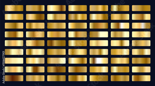 big set of metallic gold gradients
