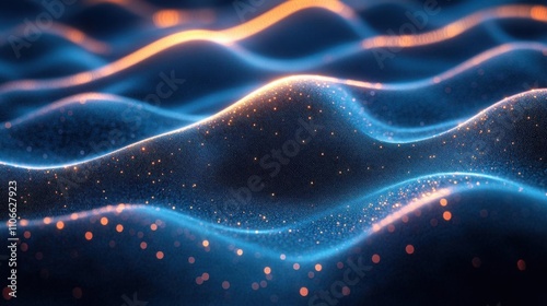 A mesmerizing abstract image featuring flowing waves of light and color, creating a sense of depth and movement.