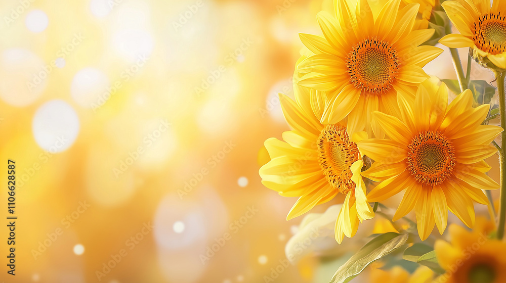 Watercolor art of a sunflower bouquet glowing softly under the golden light of sunset Watercolor art of a sunflower bouquet glowing softly under the golden light of sunset
