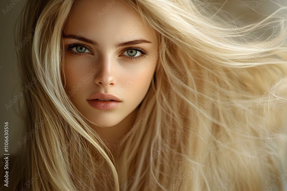 Hair style, color, shampoo model, Generative AI Hair style, color, shampoo model, Generative AI