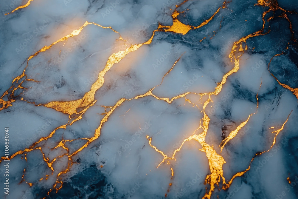 Close-up: Marble floor with gold and blue accents. Close-up: Marble floor with gold and blue accents.