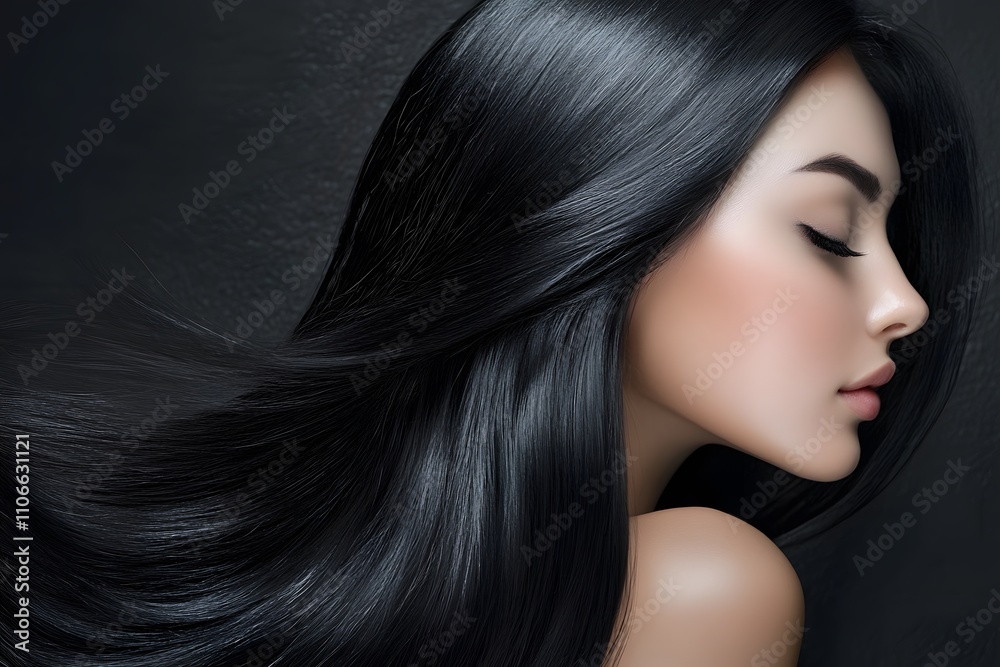 Hair style, color, shampoo model, Generative AI Hair style, color, shampoo model, Generative AI