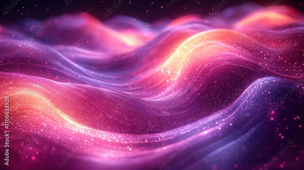 A vibrant, flowing abstract scene featuring waves of colorful light in shades of pink, purple, and orange, creating a mesmerizing visual effect. A vibrant, flowing abstract scene featuring waves of colorful light in shades of pink, purple, and orange, creating a mesmerizing visual effect.