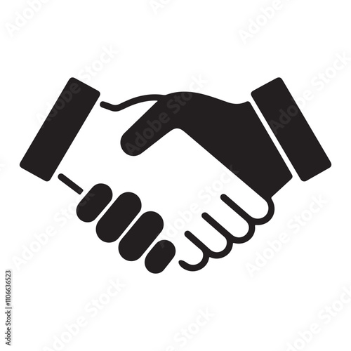 Handshake icon Silhouette vector illustration on white background