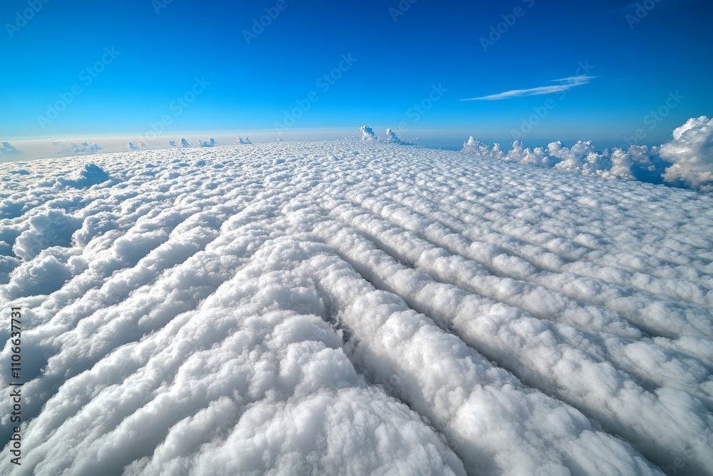 Obraz premium A close-up of wispy cirrus clouds stretching across a clear sky