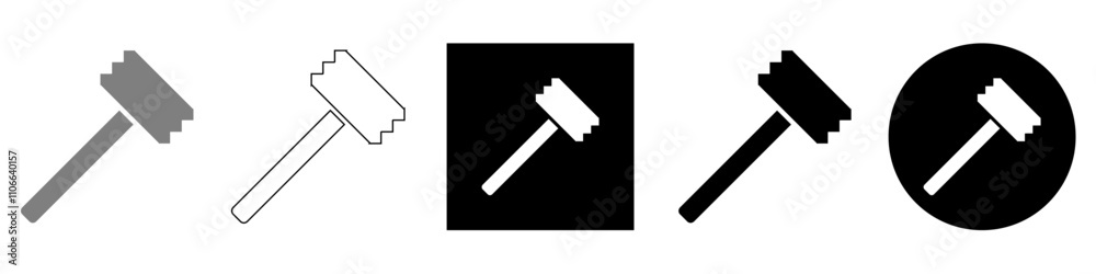 meat hammer, meat mallet or pounder, for cooking kitchen for raw beef or steak vector pictogram sign icon symbol ui and ux design, glyphs and stroke line
meat hammer, meat mallet or pounder, for cooking kitchen for raw beef or steak vector pictogram sign icon symbol ui and ux design, glyphs and stroke line