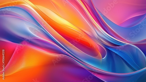 Abstract Colorful Swirling Waves Design