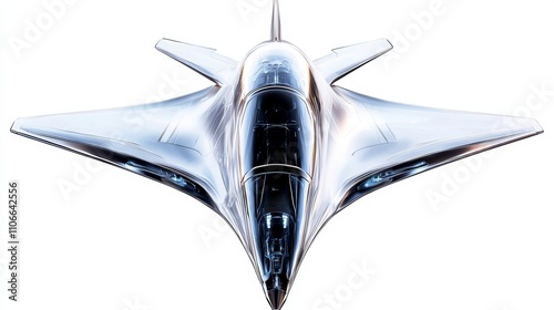 air jet fighter close-up, concept art, sharp aerodynamic lines, digital realism, intense front view, isolated on white background