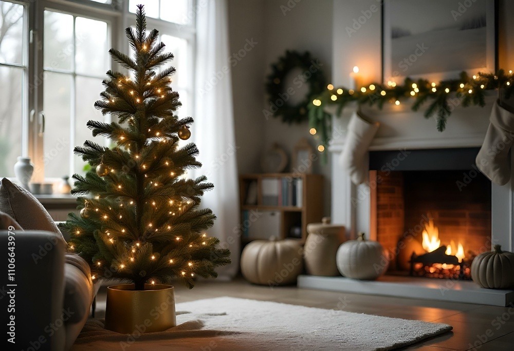 christmas tree with fireplace christmas tree with fireplace