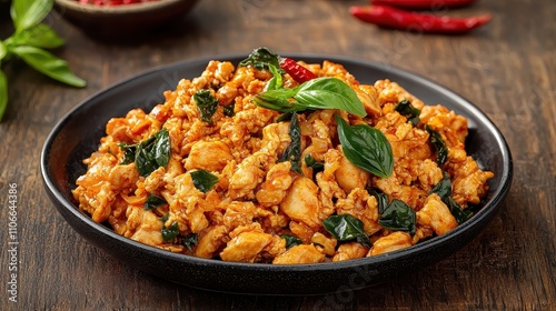 Spicy Thai Chicken Stir Fry with Basil and Fresh Ingredients