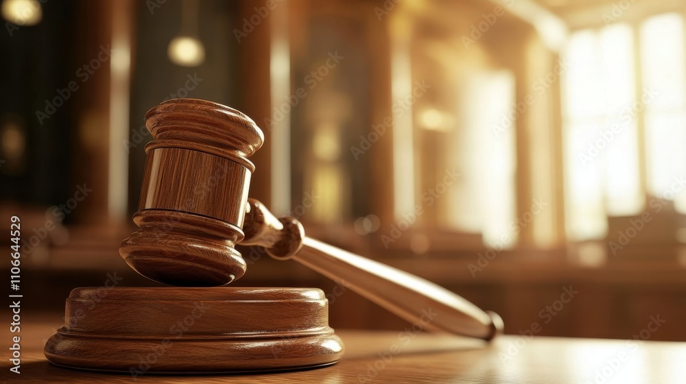 Abstract representation of justice featuring a gavel. Abstract representation of justice featuring a gavel.