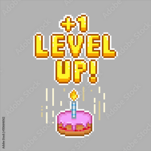 level up on birthday, pixel art