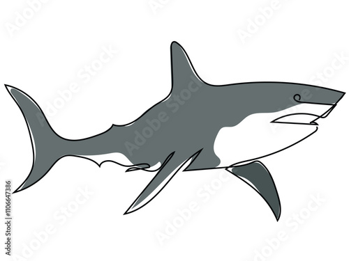 Shark in a continuous pattern and the pattern can be edited later.