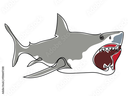 Shark in a continuous pattern and the pattern can be edited later.