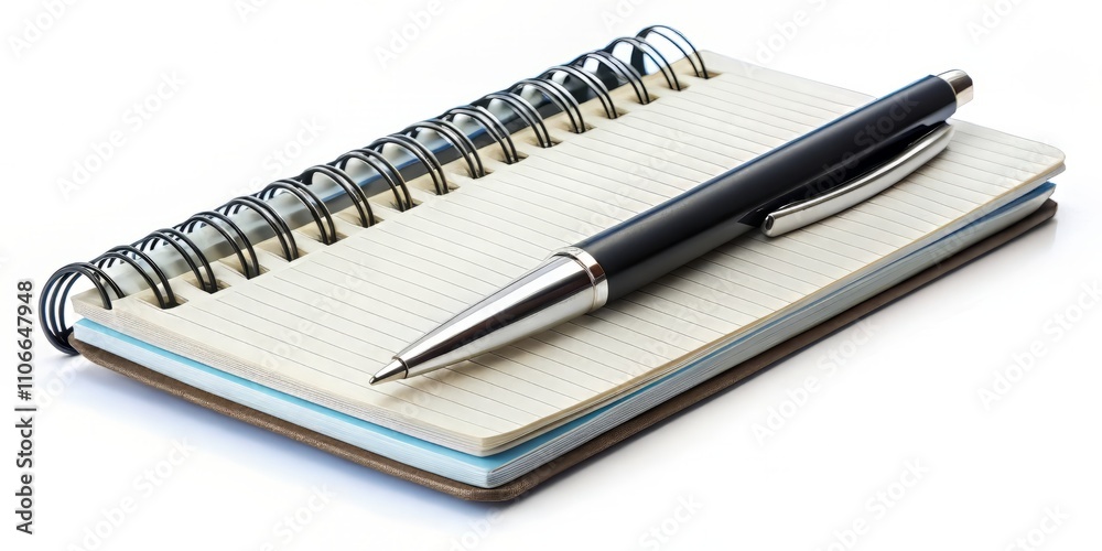 Blank Notepad Mockup, Spiral Bound, White Background, Macro Photography Blank Notepad Mockup, Spiral Bound, White Background, Macro Photography