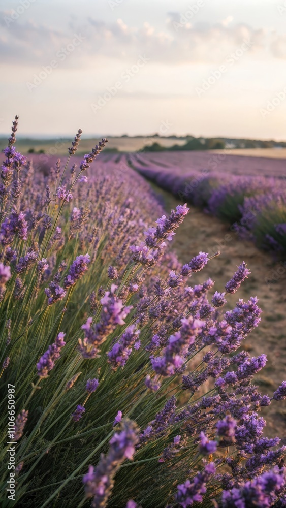 Fototapeta premium serene-lavender-fields-stretching-to-the-horizon