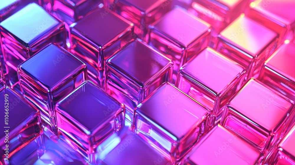 Abstract Shiny Pink Purple Cubes Pattern Background Abstract Shiny Pink Purple Cubes Pattern Background