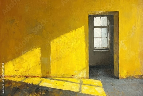 Yellow Room Sunlight Through Window Painting