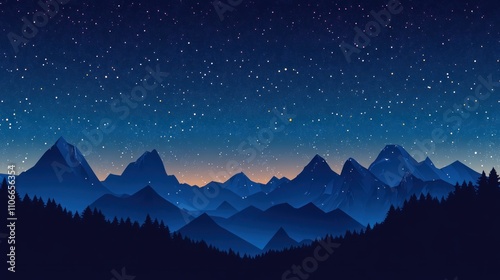 Starry Night Mountains