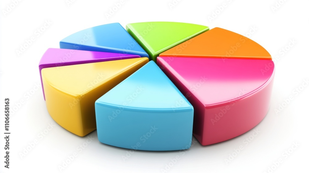 Obraz premium Colorful Pie Chart Segments for Data Visualization and Analysis