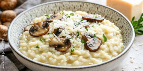 Mushroom Risotto with Parmesan Cheese