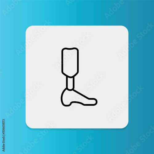 Prosthetic limb icon. editable stroke. Vector illustration
