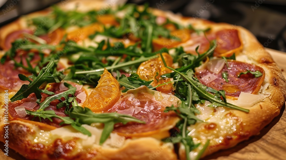Pizza with Arugula, Prosciutto and Golden Beets Pizza with Arugula, Prosciutto and Golden Beets