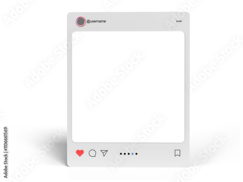 Social media post interface 3d element mockup. Social mobile app page template design suitable for social media post, social network, digital marketing, ads, business promotion, web banner
