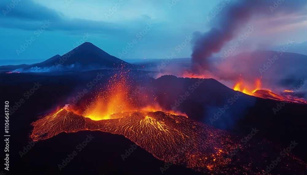 Fototapeta premium Exploring The Volcanic Landscapes Of Lanzarote: A Journey Through The Lava Desert And Volcanoes Of The Canary Islands.