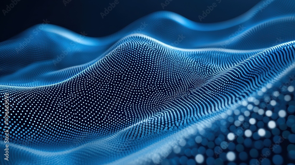 Abstract Blue Wave Of Illuminated Dots Pattern Abstract Blue Wave Of Illuminated Dots Pattern