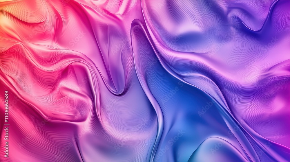 Fototapeta premium Abstract Pink Purple Blue Swirling Wave Pattern Design