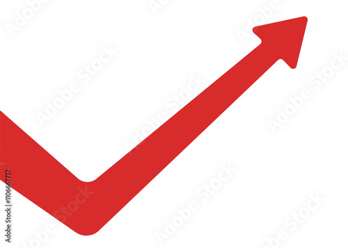red business arrow graph rebounding and soaring high, going high after a sharp decline indicating improving profits, trading profit and an economic boom