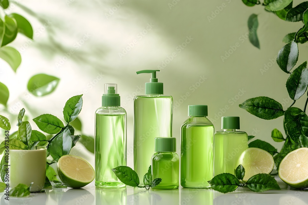 Shampoo, Cosmetics, Oil,Facial foam cleansing, Mock-up Products, Generative AI