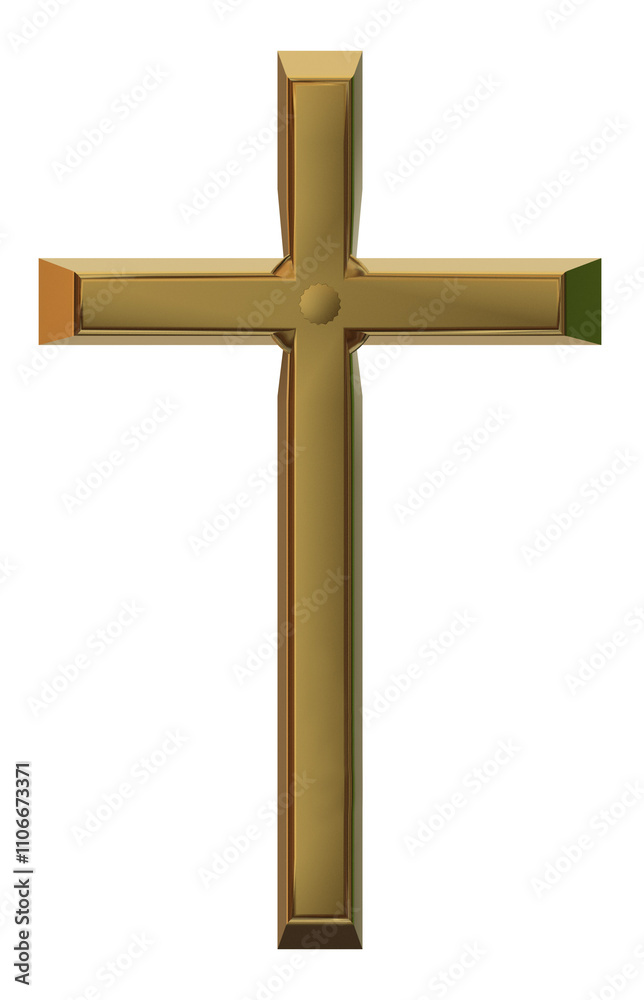 cross golden isolated for background - 3d rendering cross golden isolated for background - 3d rendering