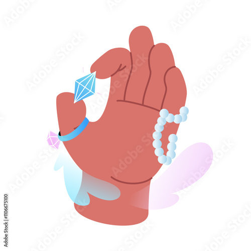 Hand with jewelry and accessories