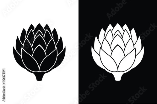 Modern Artichoke Vector Icon. Sleek and Simple Food Illustration