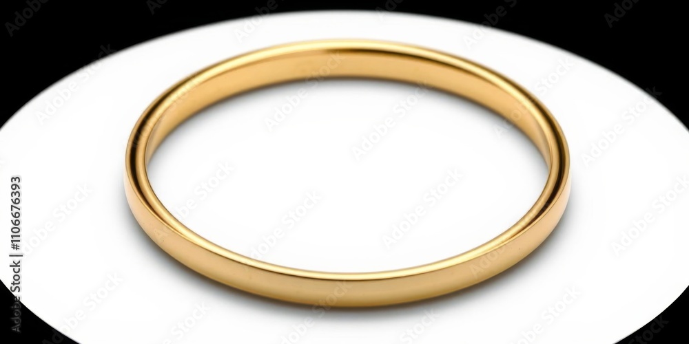 Gold banded ring with a center hole on a white background, isolated, elegant Gold banded ring with a center hole on a white background, isolated, elegant