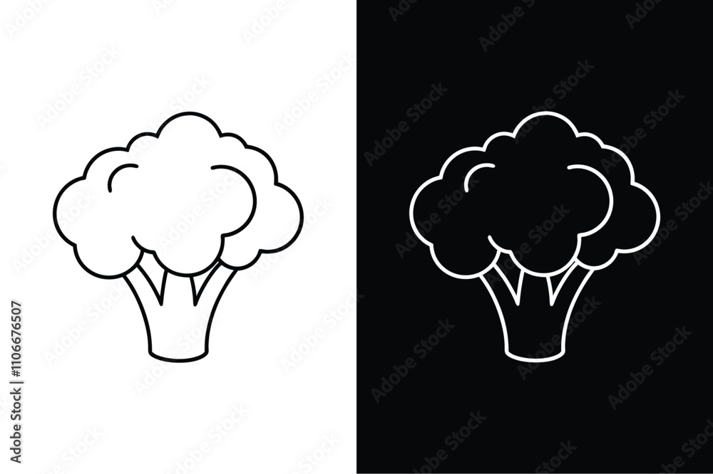 Fresh Broccoli Vector Illustration. Sleek Line Art for Designs Fresh Broccoli Vector Illustration. Sleek Line Art for Designs