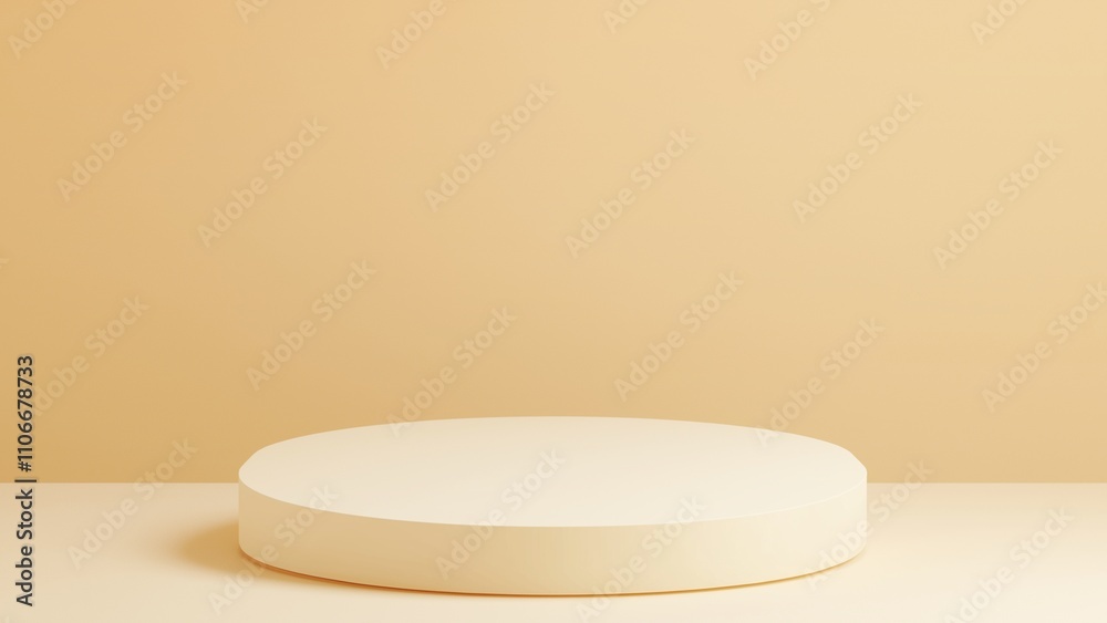Light beige empty podium for product presentation Light beige empty podium for product presentation